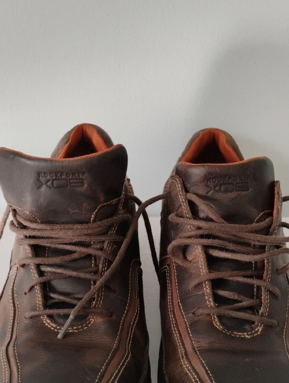 Rockport XCS Brown Leather Men’s Casual Slip-On Lace Shoes 12M